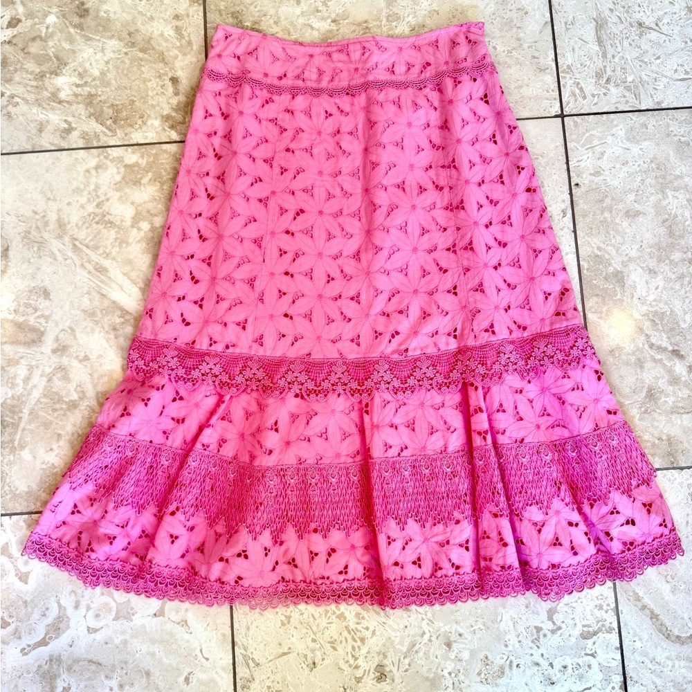 Cynthia Steffe Pink Tiered Skirt.